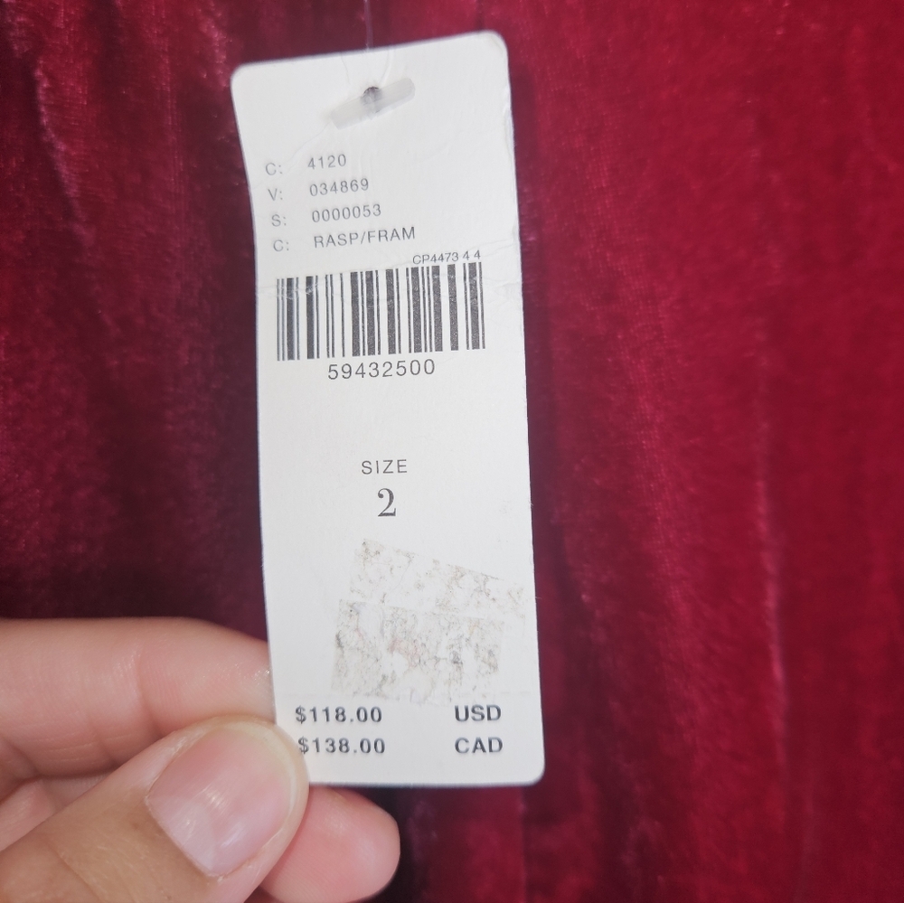 By Anthropologie Monti Velvet Skirt, Size 2, Raspberry, NWT - Picture 6 of 12